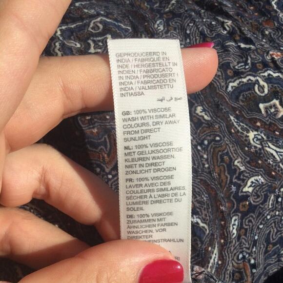 Fat Face Maxi skirt womens size 10 paisley gray grey modest long western boho - Picture 10 of 11